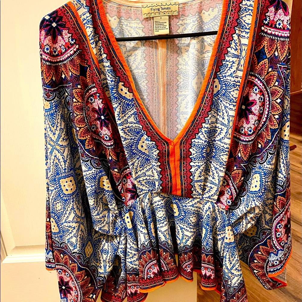 Flying Tomato V-Neck Boho Top